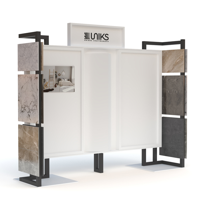 Porcelain brick rack against wall